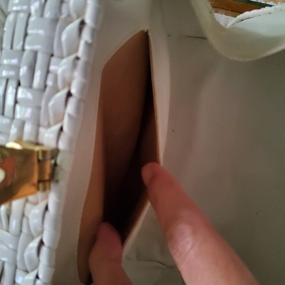 Authentic Vintage 1960's Rodo White Basket Weave Made in Italy EUC - Picture 15 of 16